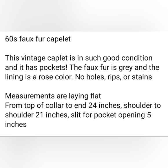 Vintage 60s Faux Fur - Picture 7 of 7